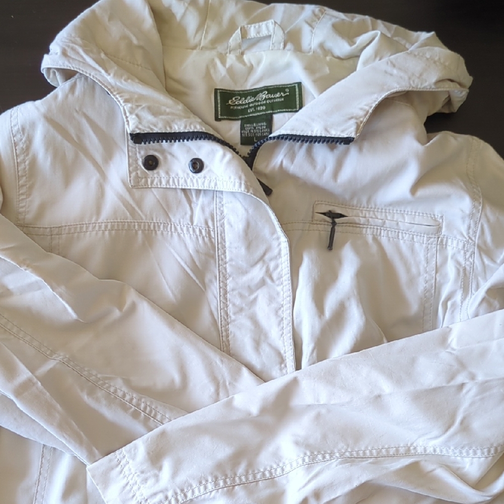 Eddie Bauer Off-White Hooded Jacket